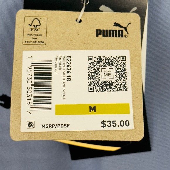 Puma Maternity Oversized Crew Neck Womens Blue T-Shirt Krinkle Back Side… - Picture 10 of 12